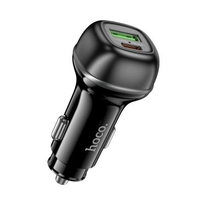 Автомобильное зарядное устройство HOCO Z58A 48W PD 30W+QC3.0 3A черное