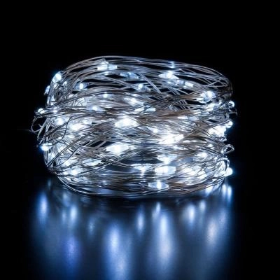 Гирлянда нить роса 30 м LED-300 220V 8 режимов холодный белый