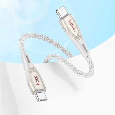 Кабель для зарядки Type-C to Type-C HOCO U133 60W 1.2м в оплетке серый