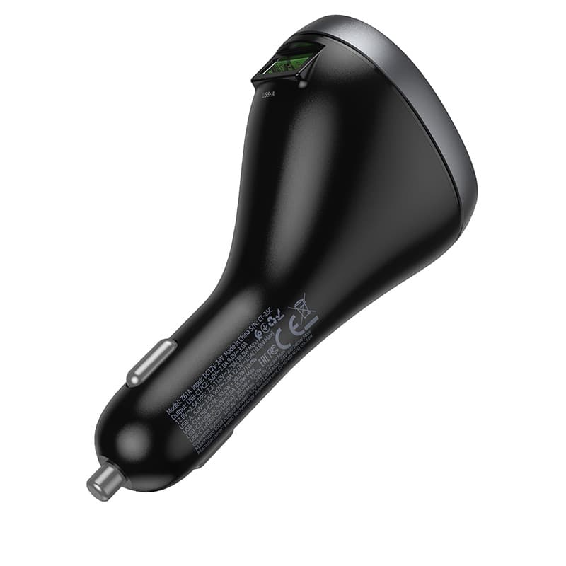 фото Разветвитель HOCO Z61A 60W LED 1 прикуриватель + 2 PD 30W USB QC3.0 черный с дисплеем
