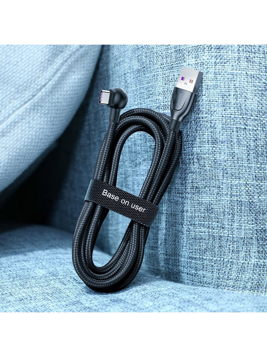 фото Органайзер лента-стяжка для проводов на липучке 1м Baseus ACMGT-E01 черный