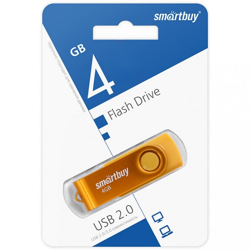Изображение Флеш-накопитель Smartbuy Twist желтый 4Gb