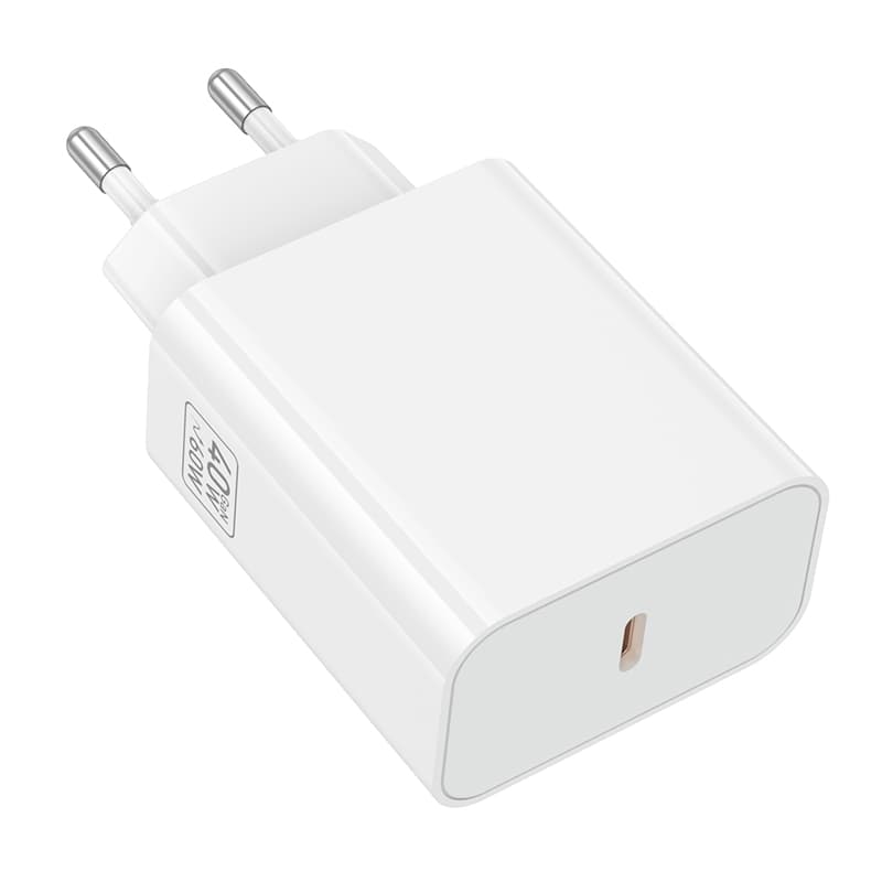 фото Сетевое зарядное устройство Адаптер Блок питания HOCO C162A PD 40W до 60W Type-C USB-C белое