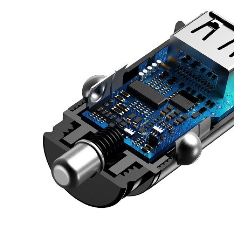 Изображение Автомобильное зарядное устройство Baseus Circular Metal PD3.0 30W+QC3.0 QC4.0 PPS / Type-C USB-C+USB черное CCYS-C01 фото Автомобильное зарядное устройство Baseus Circular Metal PD3.0 30W+QC3.0 QC4.0 PPS / Type-C USB-C+USB черное CCYS-C01