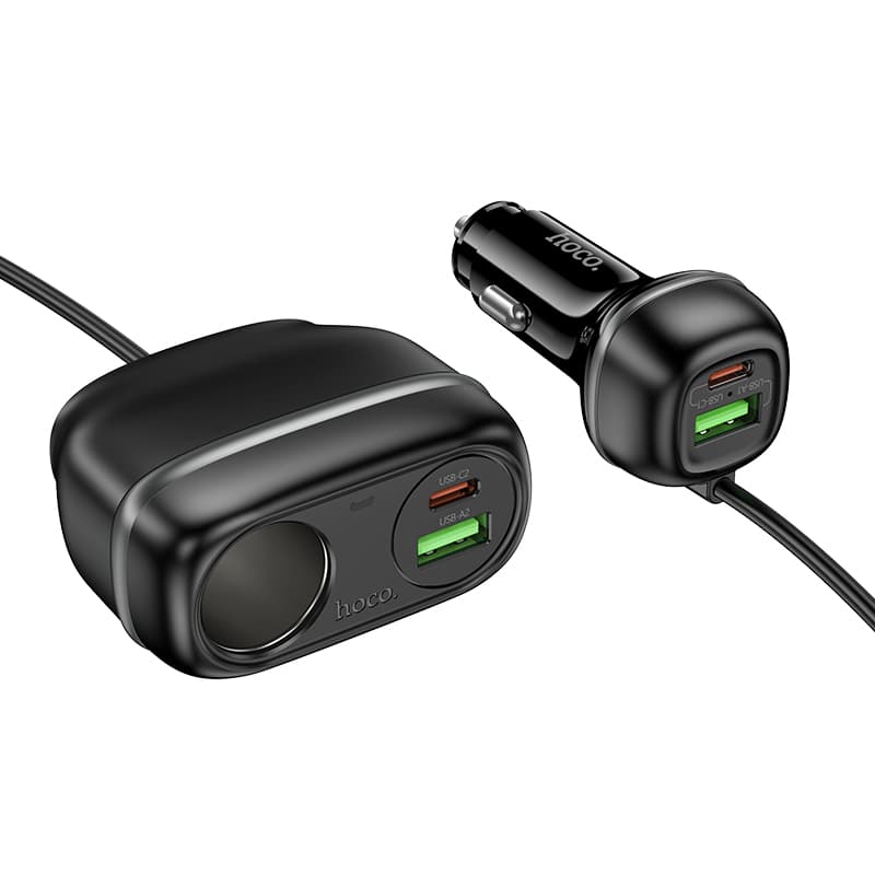 фото Разветвитель HOCO Z59A 240W 1 прикуриватель + PD 30W + USB QC3.0/ 2 Type-C USB-C + 2USB черный