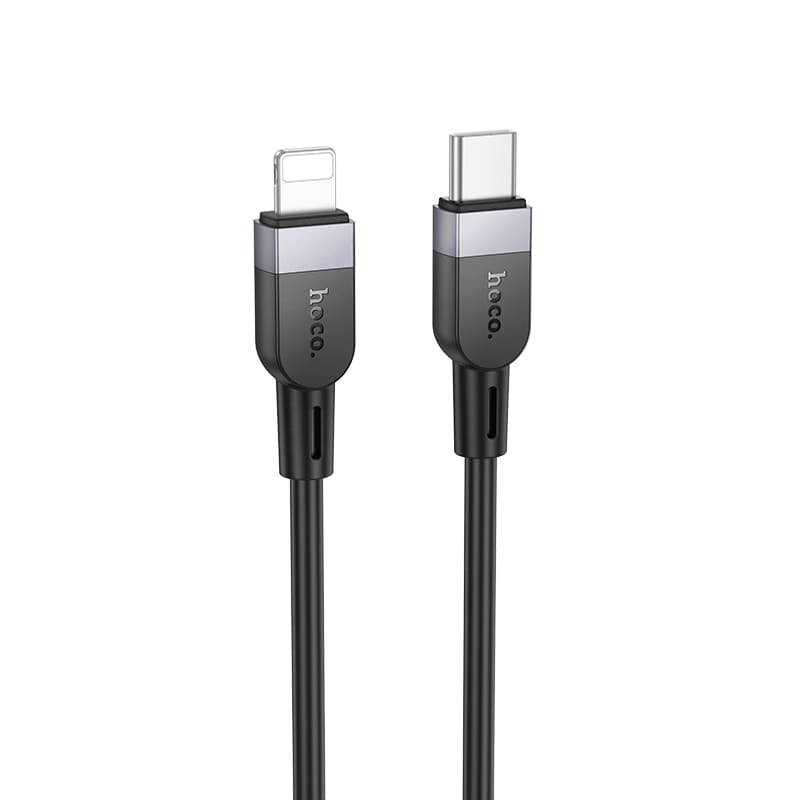 Кабель для зарядки iP Lightning to Type-C HOCO X109 PD 27W 2м силиконовый черный