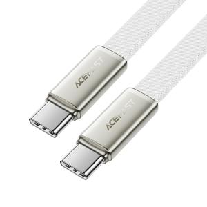 Кабель для зарядки Type-C to Type-C Acefast C24-03 60W 1.2м в тканевой оплетке плоский белый