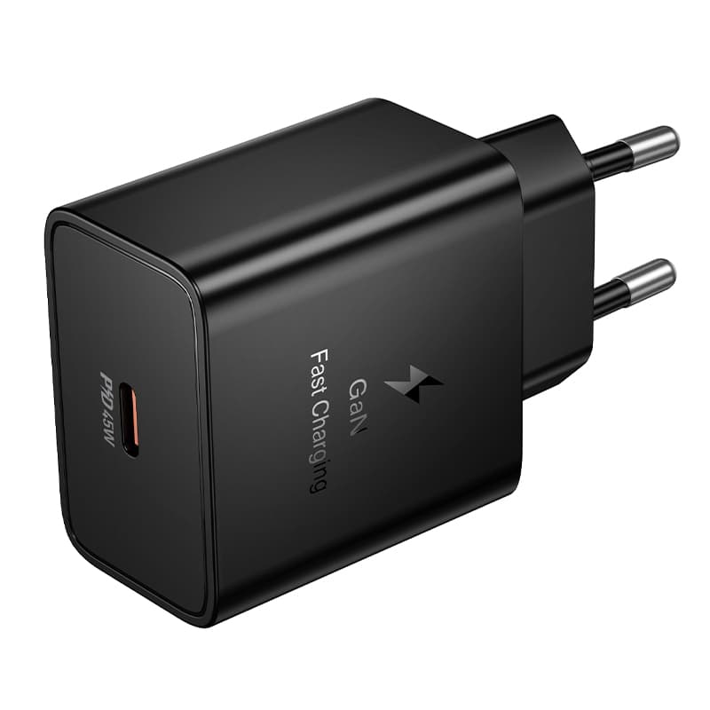 фото Сетевое зарядное устройство Адаптер Блок питания HOCO N77 GaN PD 45W Type-C USB-C черное