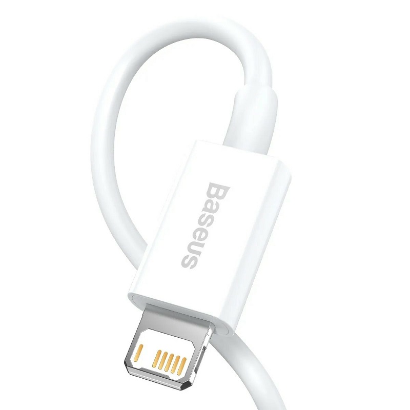 Кабель для зарядки iphone Lightning Baseus Superior CALYS-C02 2.4A 2м белый Кабель для зарядки iphone Lightning Baseus Superior CALYS-C02 2.4A 2м белый