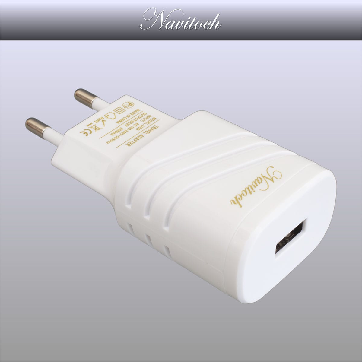 Изображение Сетевое зарядное устройство Адаптер Блок питания Navitoch USB 2A белое фото Сетевое зарядное устройство Адаптер Блок питания Navitoch USB 2A белое