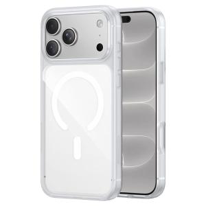 Чехол накладка для iphone 17 Pro/18 Pro 6.3 HOCO Shadow силикон+пластик с магнитом белый матовый бампер прозрачная