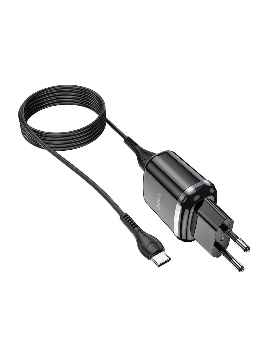 фото Сетевое зарядное устройство + кабель Type-C HOCO N4 2USB 2.4A 1м черный