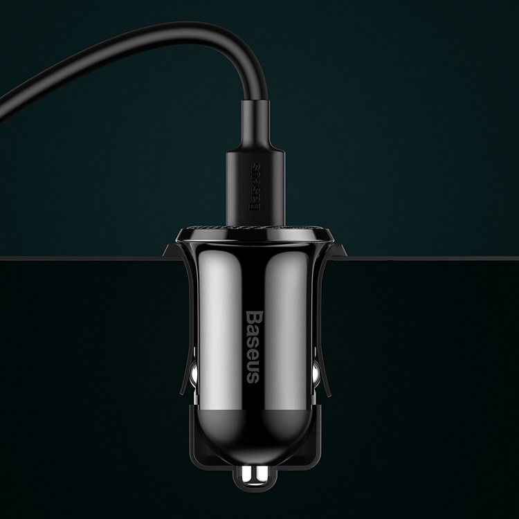 Изображение Автомобильное зарядное устройство Baseus Grain Pro 2USB 4.8A черное CCALLP-01 фото Автомобильное зарядное устройство Baseus Grain Pro 2USB 4.8A черное CCALLP-01