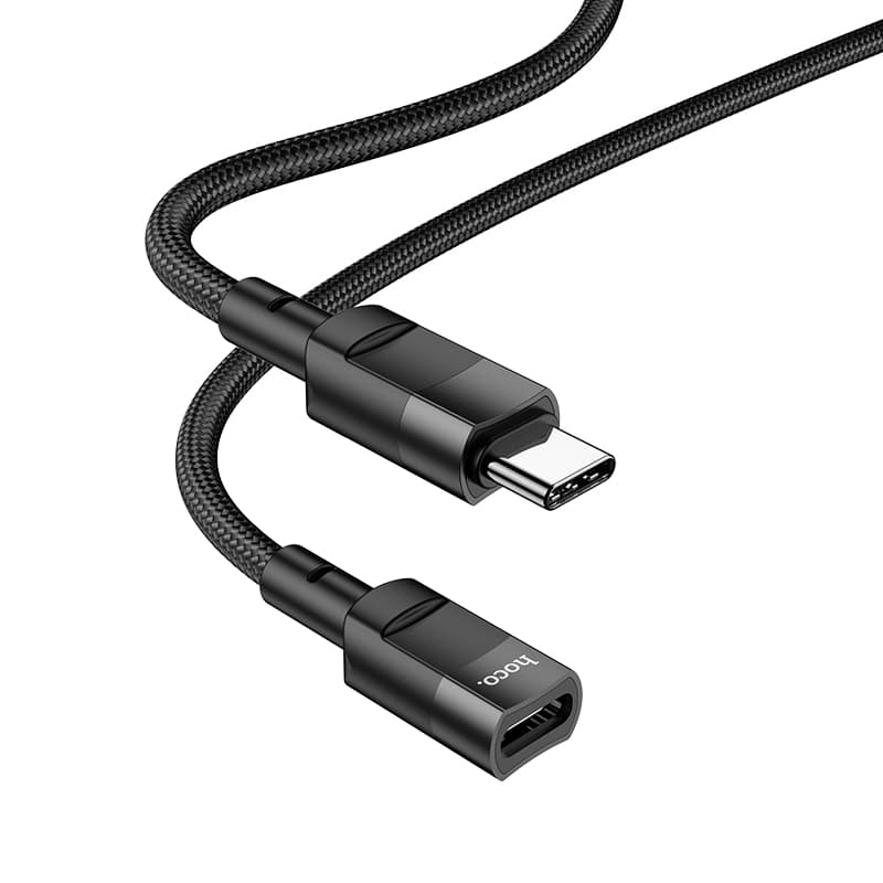 Кабель переходник OTG с Type-C USB (M) на Type-C USB (F) 2.0 HOCO U107 1.2m 3A черный Кабель переходник OTG с Type-C USB (M) на Type-C USB (F) 2.0 HOCO U107 1.2m 3A черный