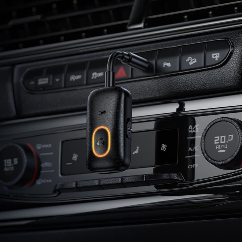 фото Блютуз aux трансмиттер bluetooth адаптер ресивер Hoco E151 черный