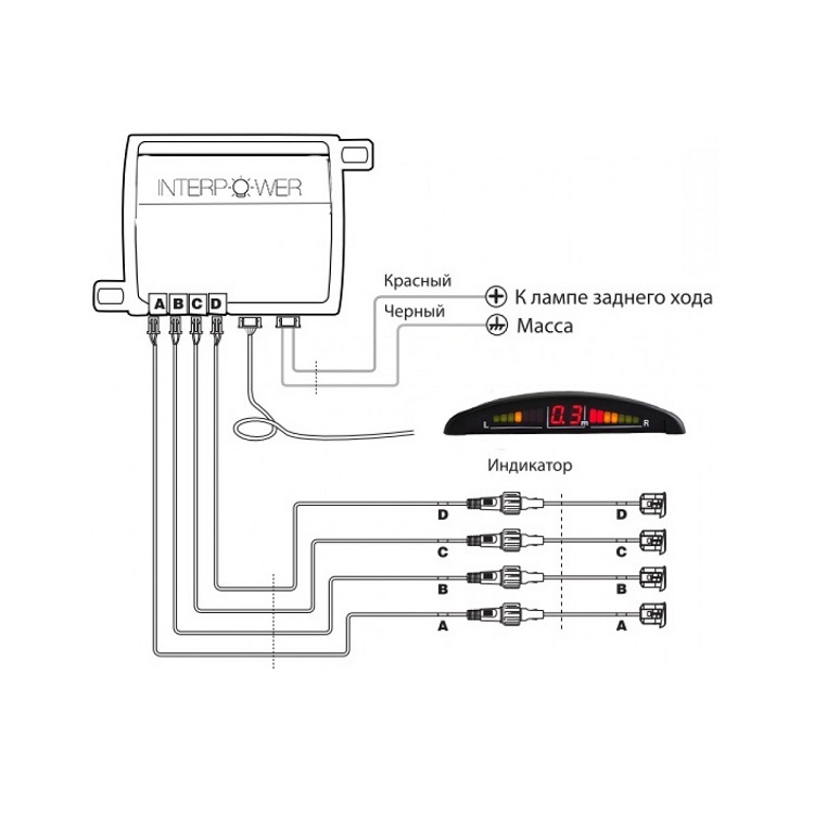 фото Парктроник INTERPOWER IP-416 White 19mm