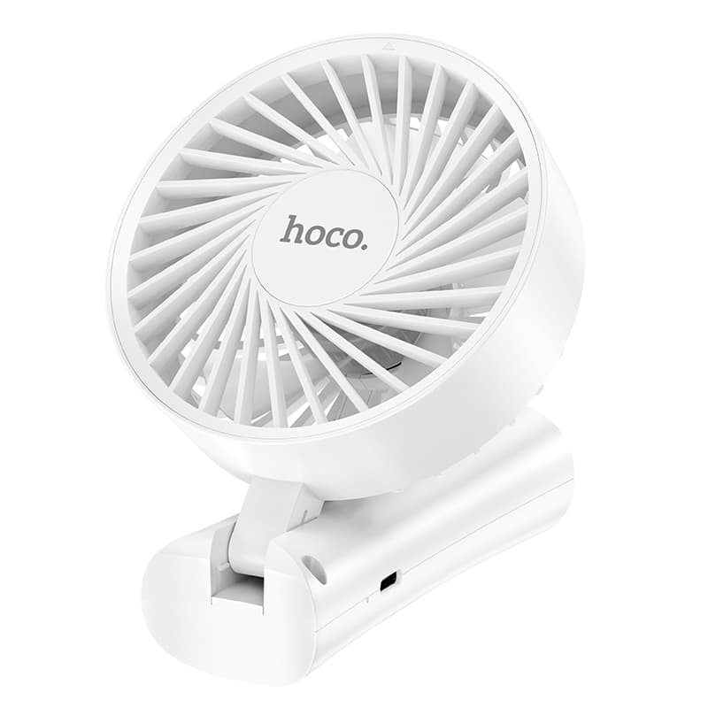 Мини вентилятор ручной настольный Hoco HX20 1200mAh LED белый