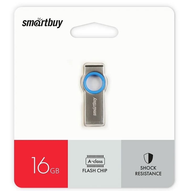 Изображение Флеш-накопитель Smartbuy MC2 Metal серебро с синим 16Gb