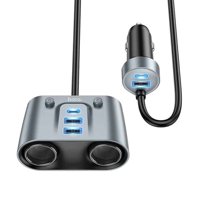 Изображение Разветвитель HOCO Z51 2 прикуривателя + 2 PD 30W + 3USB черный сайта akstel.ru фото Разветвитель HOCO Z51 2 прикуривателя + 2 PD 30W + 3USB черный