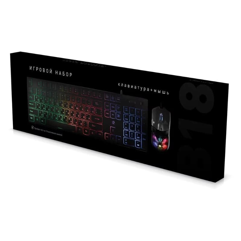 Набор проводной игровой Smartbuy Rush B18 USB клавиатура+мышь с подсветкой черная SBC-251750G-K Набор проводной игровой Smartbuy Rush B18 USB клавиатура+мышь с подсветкой черная SBC-251750G-K
