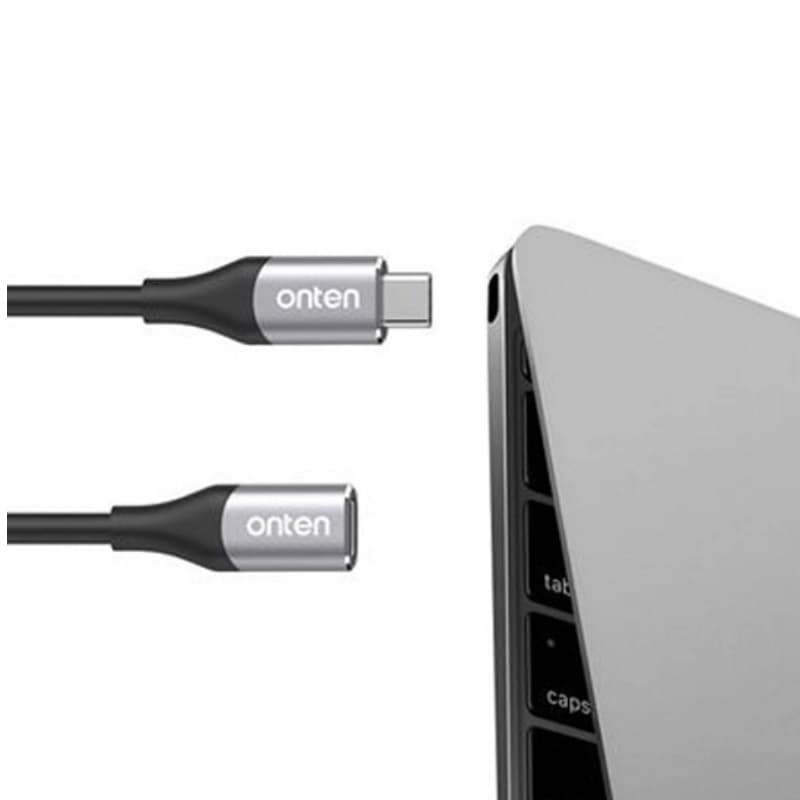 Кабель удлинитель Type-C USB (M) - Type-C USB (F) Onten OTN-9106 0.2м серый
