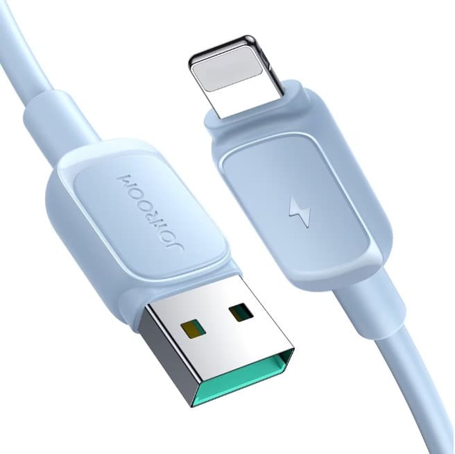 Кабель для зарядки iphone Lightning Joyroom S-A14 1.2м 3A силикон голубой Кабель для зарядки iphone Lightning Joyroom S-A14 1.2м 3A силикон голубой