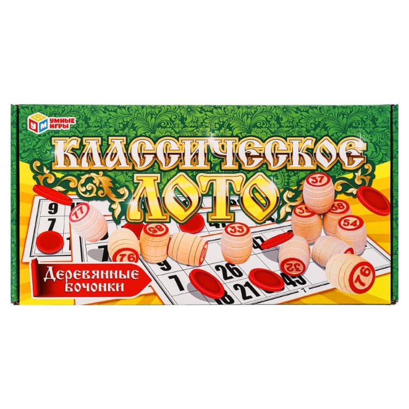 Настольная игра Лото классическое 90 деревянных бочонков 24 карточки Умные игры Настольная игра Лото классическое 90 деревянных бочонков 24 карточки Умные игры