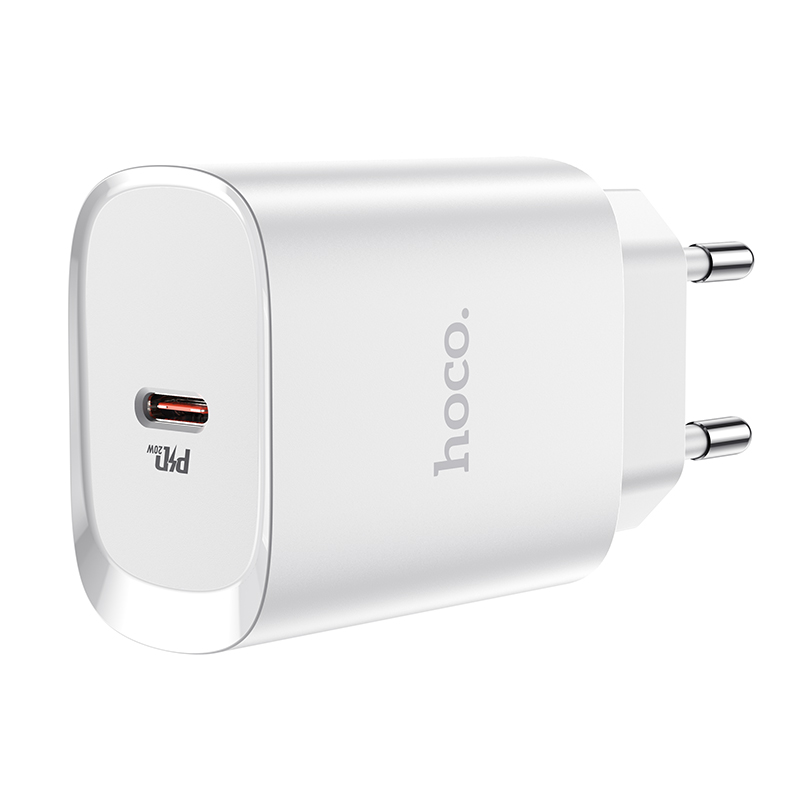 фото Сетевое зарядное устройство Адаптер Блок питания HOCO N14 PD 20W Type-C USB-C белое