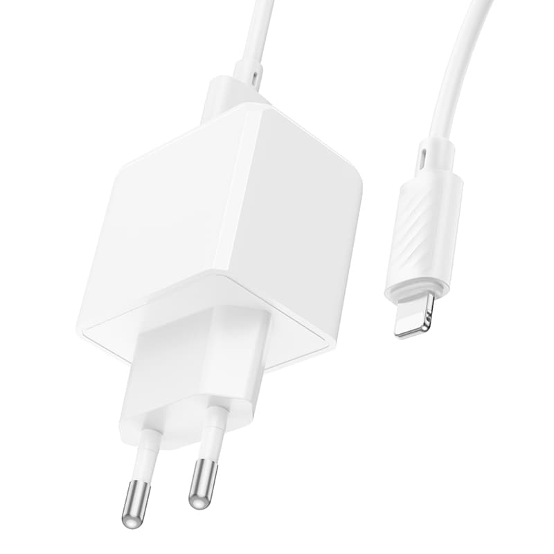 фото Сетевое зарядное устройство + кабель для iphone Lightning HOCO CS11A 2.1A 1м белый