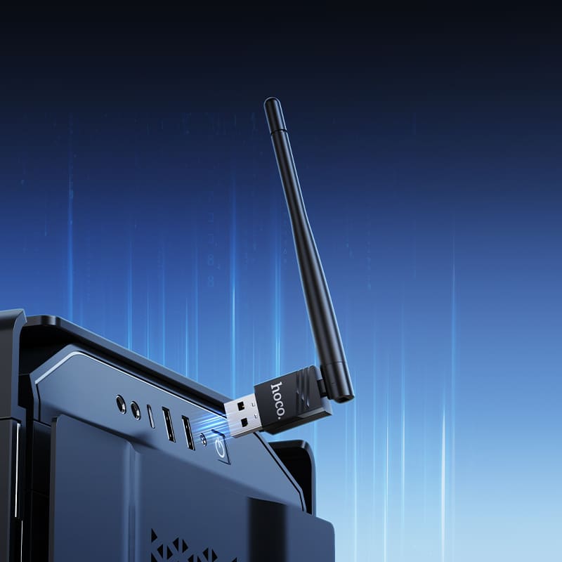 USB адаптер Wi-Fi4 HOCO HI37 черный (USB2.0 2.4ГГц до 150Мбит/с)