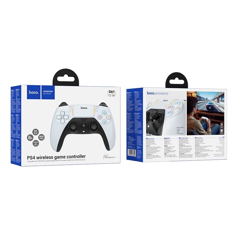 Геймпад беспроводной игровой контроллер Hoco GA1 Phoenix PS4 черно-белый