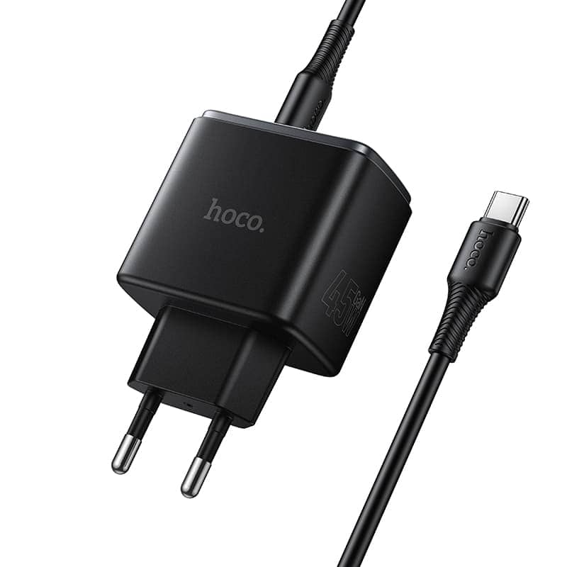 фото Сетевое зарядное устройство + кабель Type-C to Type-C HOCO C159A PD 65W черный