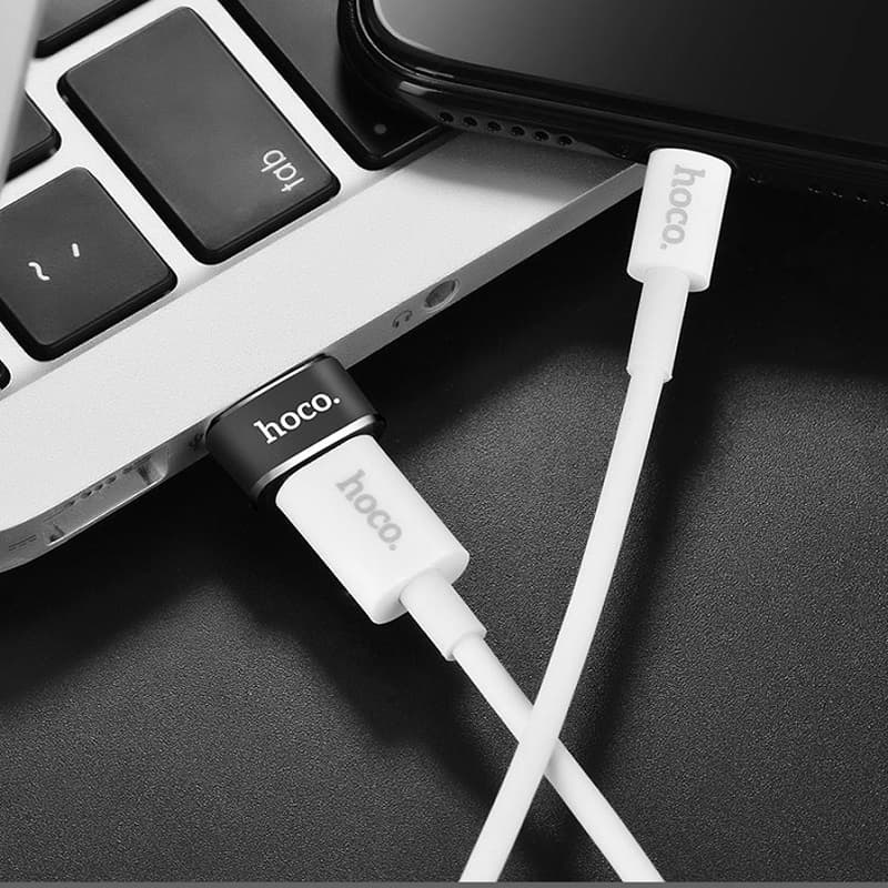 Адаптер переходник OTG с USB на Type-C USB HOCO UA6 черный