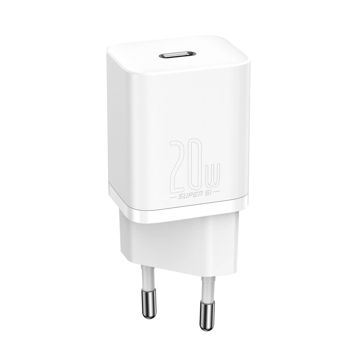 фото Сетевое зарядное устройство + кабель для iphone Lightning to Type-C Baseus Super Si Quick 1C 20W белый TZCCSUP-B02