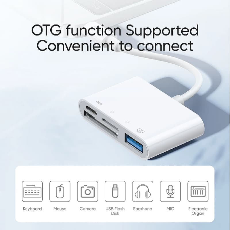 Адаптер переходник с Lightning на USB 3.0/Lightning/SD/micro SD Joyroom S-H142 белый