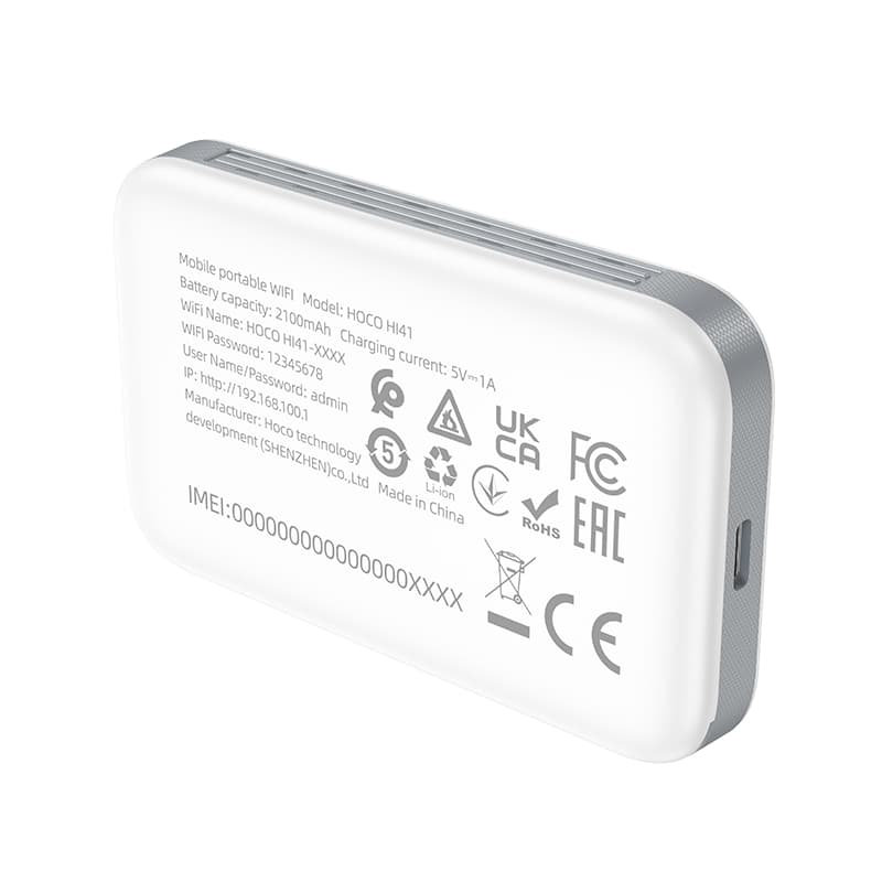 Беспроводной WiFi Роутер карманный Hoco HI41 Wi-Fi6 4G 150Мбит/с 2100mAh работает с сим картой белый