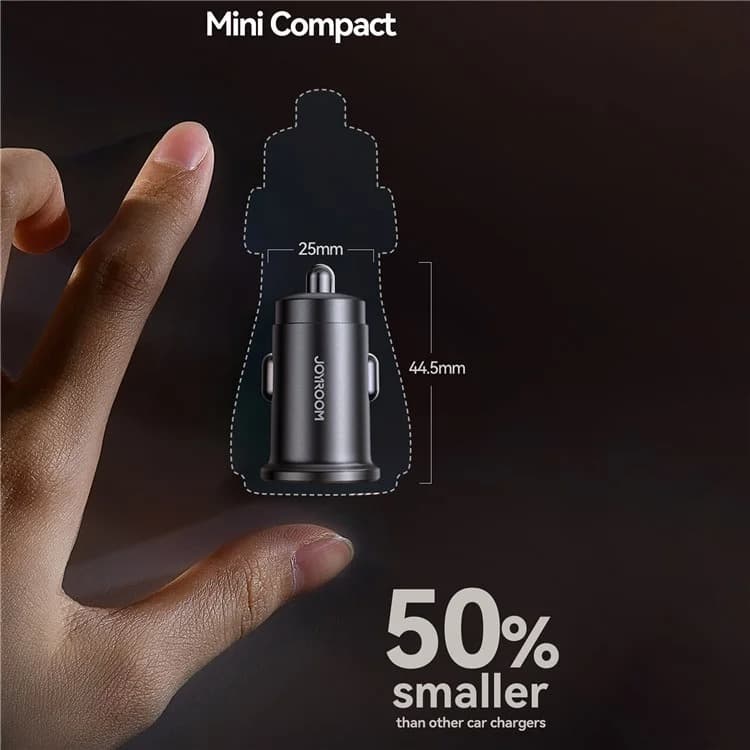 Изображение Автомобильное зарядное устройство Joyroom JR-CCN16 Mini PD 15W / Type-C USB-C+USB черное фото Автомобильное зарядное устройство Joyroom JR-CCN16 Mini PD 15W / Type-C USB-C+USB черное