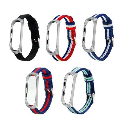 Ремешок для Mi Band 3/Mi Band 4 CBXM344 тканевый синий с красным и белым