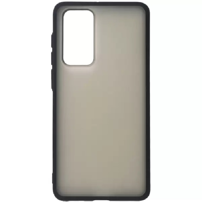 фото Чехол накладка для Xiaomi Poco M3 Pro силикон+пластик притемненная матовая с черным бампером