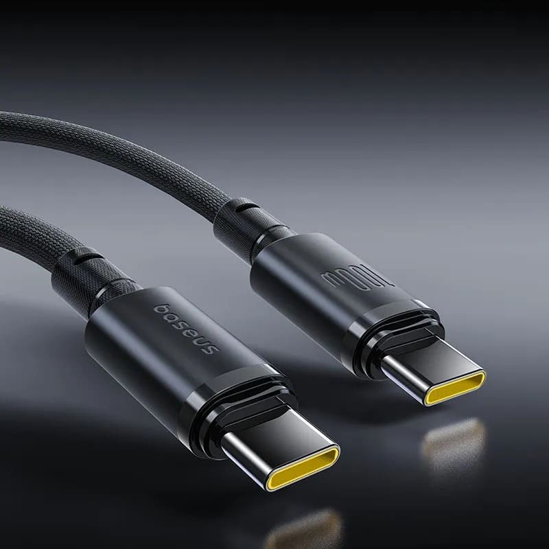 Кабель для зарядки Type-C to Type-C Baseus E0426V00 100W 2м в оплетке черный