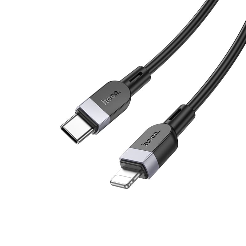 Кабель для зарядки iP Lightning to Type-C HOCO X109 PD 27W 2м силиконовый черный
