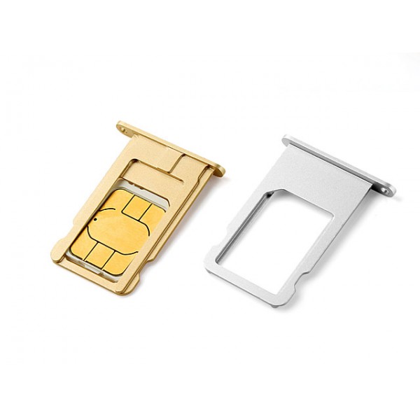 Держатель сим для iP 6 серебро 
