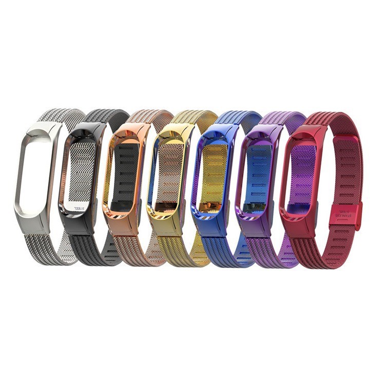 Ремешок для Mi Band 3 CBXM307-1 сетчатый с застежкой Silver