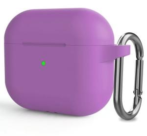 Чехол для наушников Pro 3 с карабином силикон сиреневый