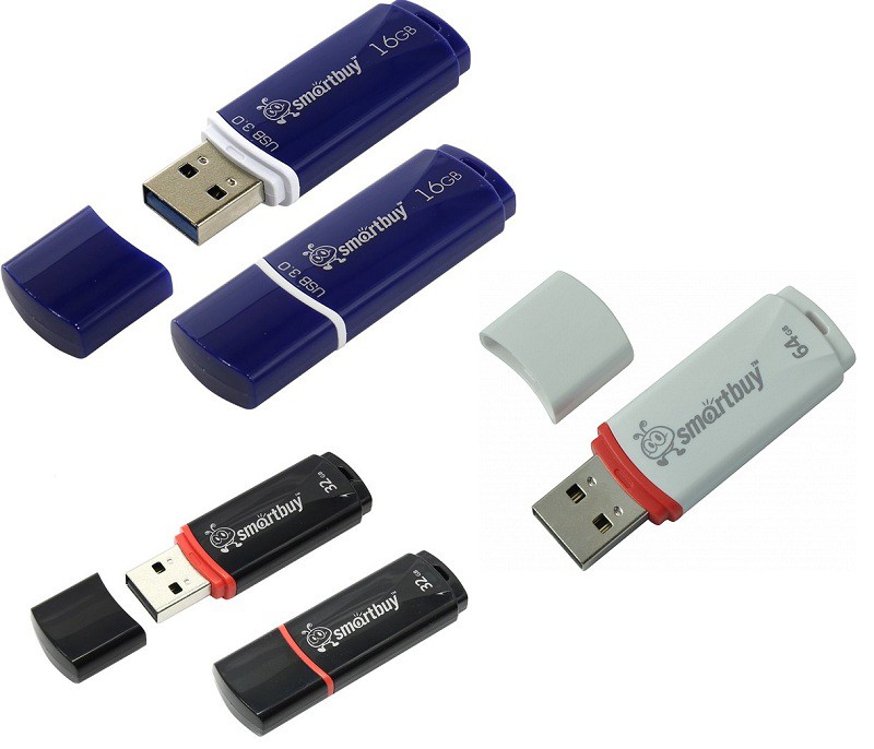 Изображение Флеш-накопитель Smartbuy Crown белая 64Gb