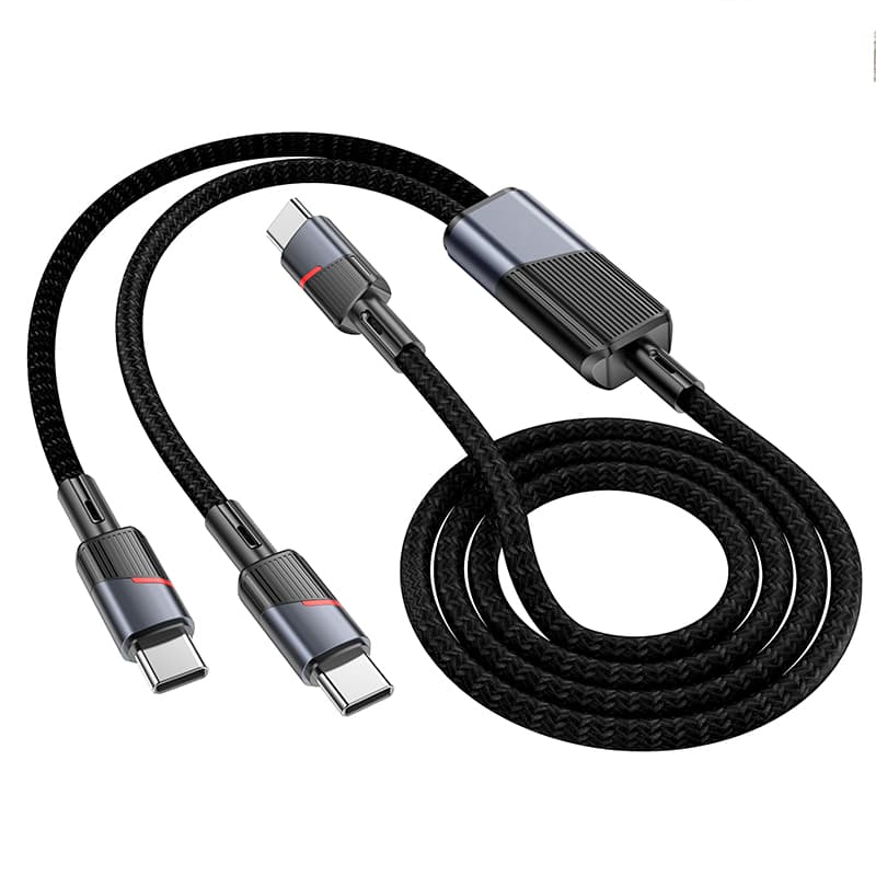 Кабель для зарядки 2 в 1 Type-C to Type-C 100W / Type-C to Type-C PD 100W HOCO U139 1.2м черный Кабель для зарядки 2 в 1 Type-C to Type-C 100W / Type-C to Type-C PD 100W HOCO U139 1.2м черный