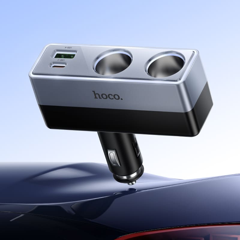 фото Разветвитель HOCO Z65B 240W 2 прикуривателя + PD 30W + USB QC3.0 черный