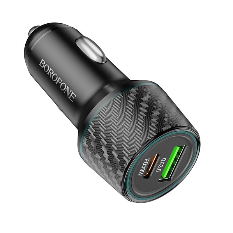 фото Автомобильное зарядное устройство Borofone BZ21 48W PD 30W+QC3.0 / Type-C USB-C+USB черное