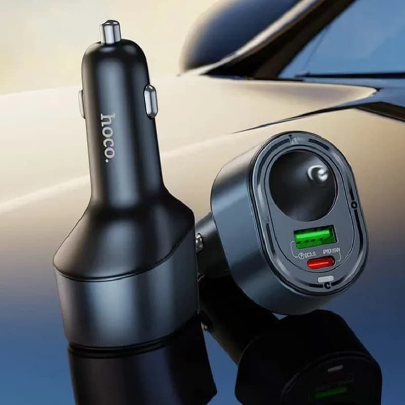 фото Разветвитель HOCO Z56 1 прикуриватель + PD 35W + USB QC3.0 черный