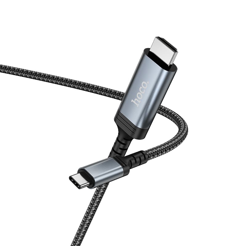 Кабель Type-C USB на HDTV 4K HD Hoco UA43 1.8м серый металл
